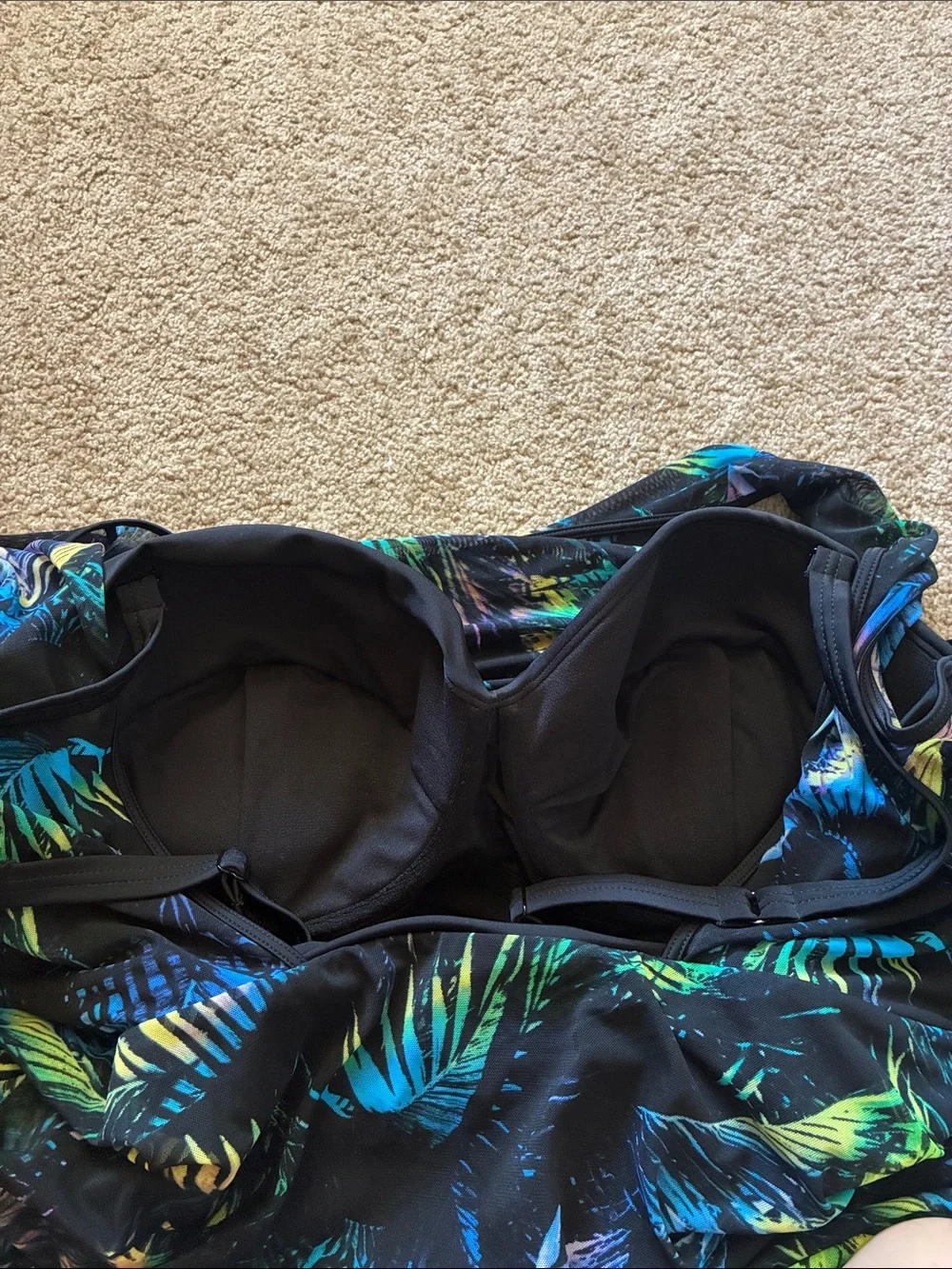 Torrid Swim Dress Hawaiian Palms Mesh Overlay Swimsuit Size 3 D/DD NWOT